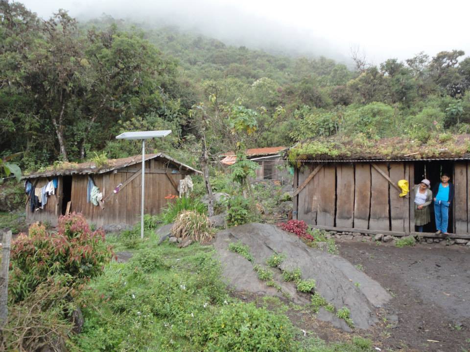 Totolima community members outside their homes